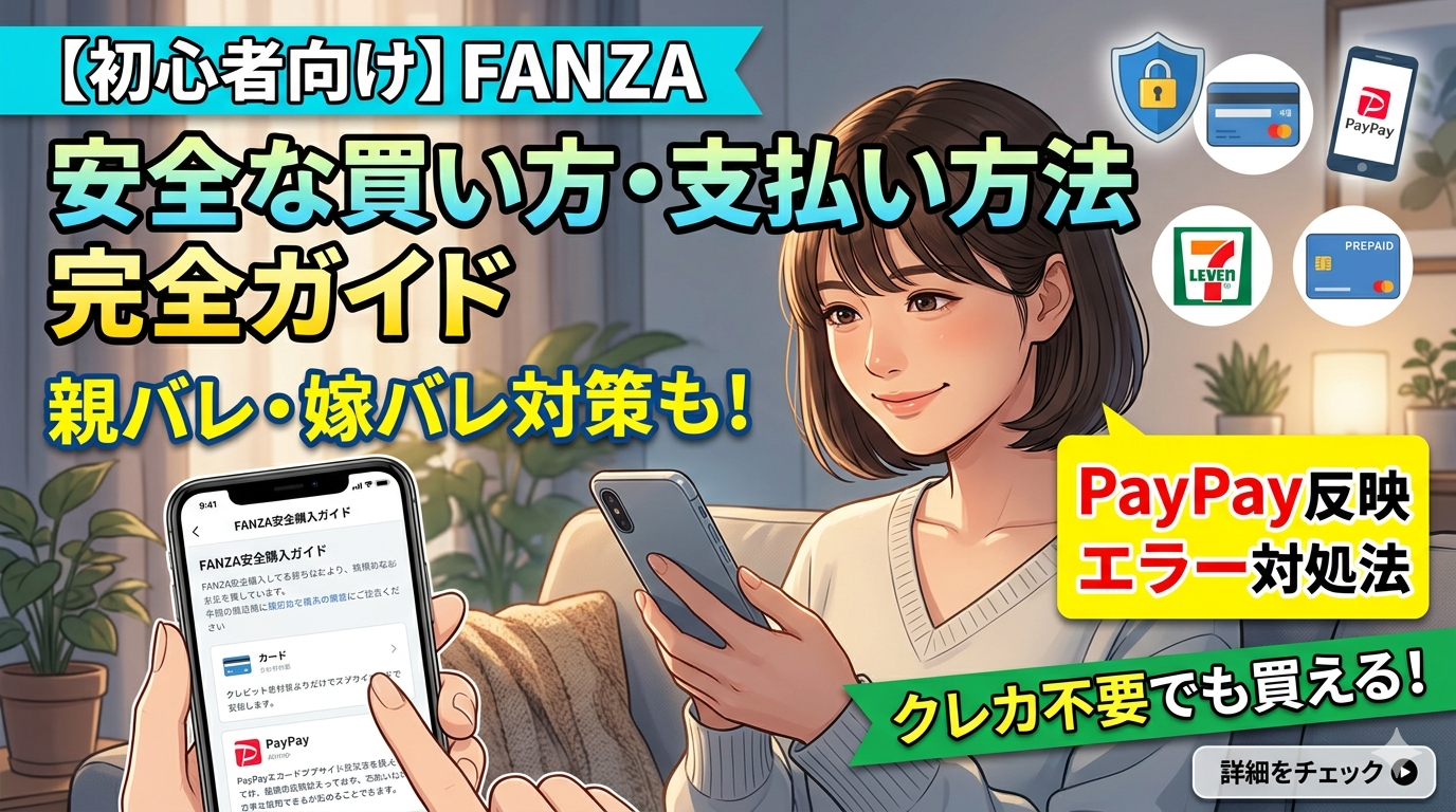 【初心者向け】FANZAの安全な買い方・支払い方法完全ガイド！PayPayが反映されない時の対処法も