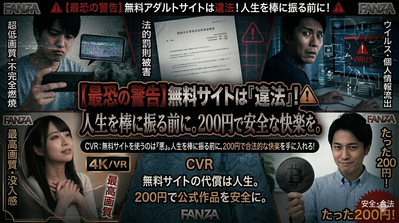 【警告】無料アダルトサイトは違法です。人生を棒に振る前に知るべきリスクと、200円で手に入る合法的な快楽